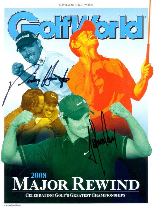 Padraig Harrington & Trevor Immelman autographed signed 2008 Golf World magazine