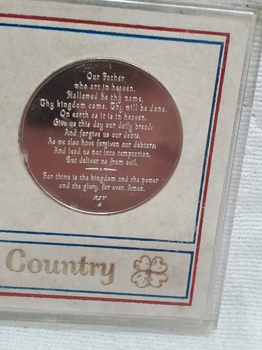Franklin Mint God & Country Art Medals Set Lord's Prayer Pledge of Allegiance - Picture 7 of 7