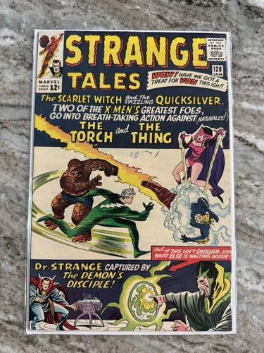 Strange Tales #128 Human Torch/Dr Strange/Scarlet Witch/Thing 1965 FN+ 👀🔥