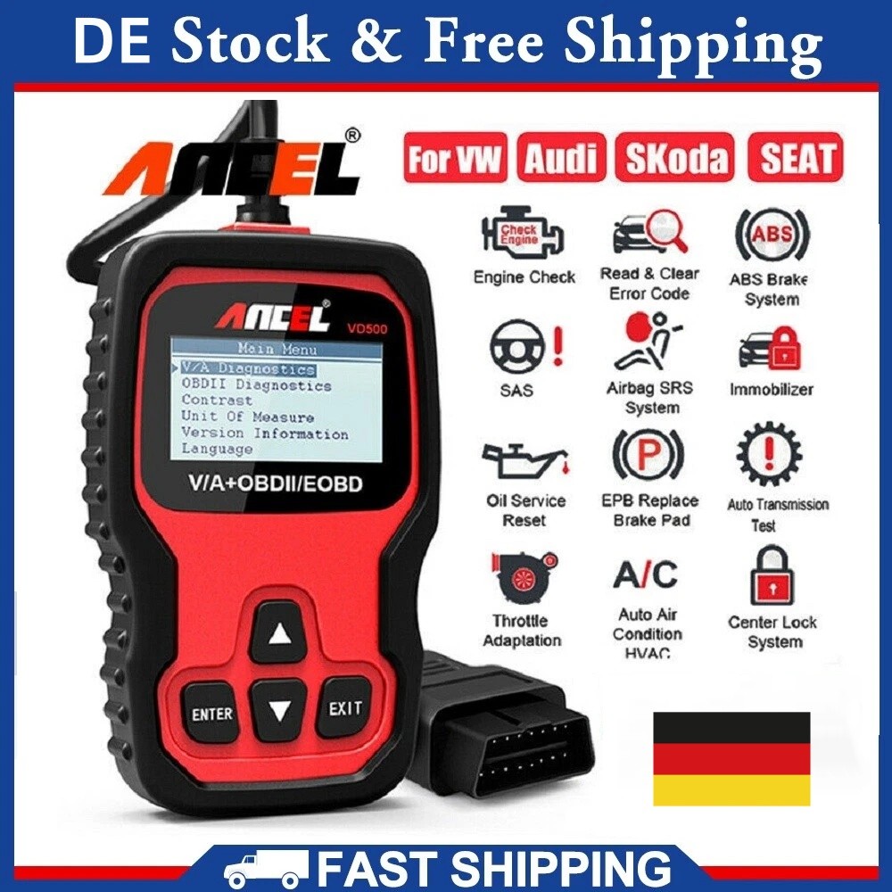 ANCEL VD500 All System OBD2 Scanner Diagnostic Tool ABS SRS EPB Oil For VW Audi