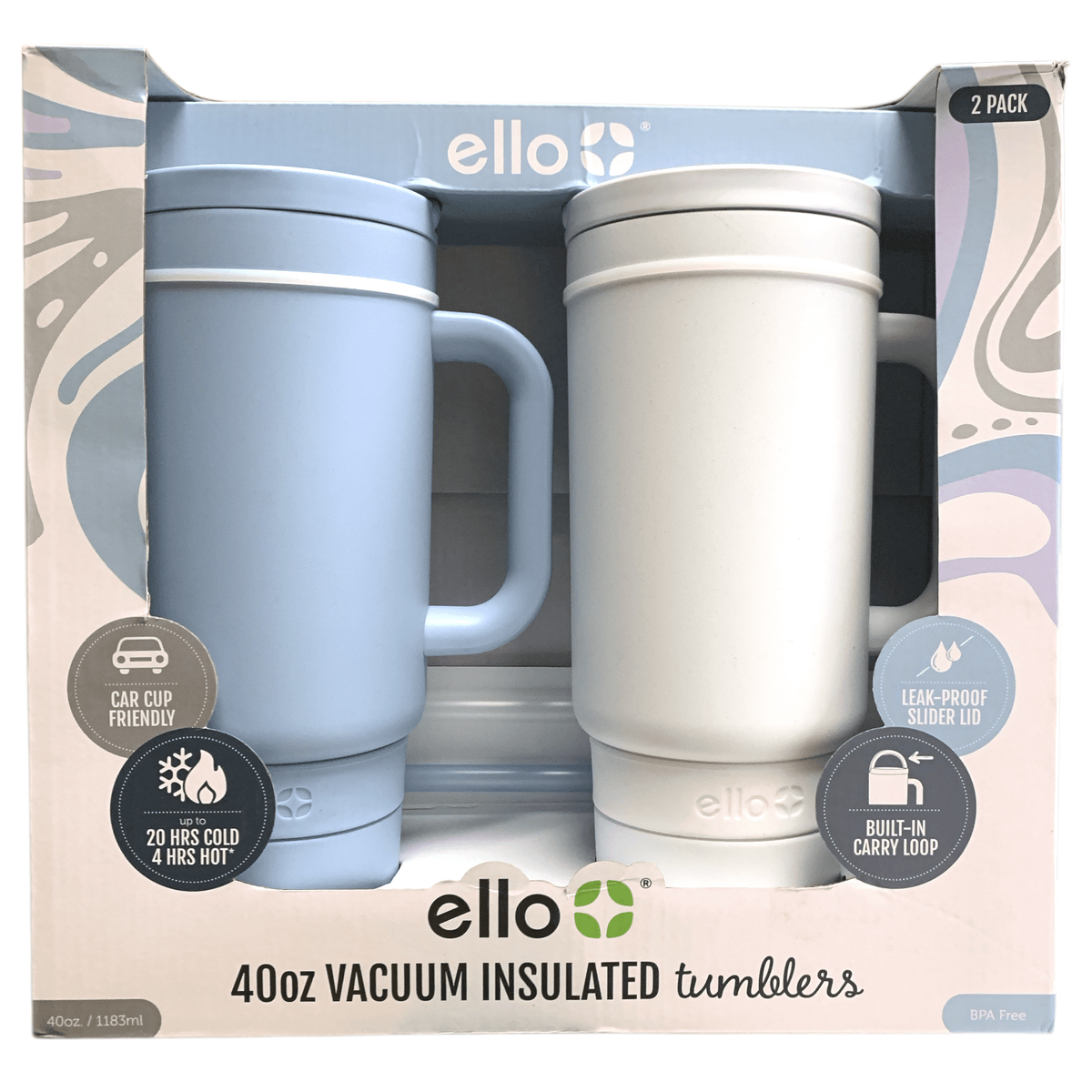 Ello Port 40-Oz Stainless Steel Tumbler with Handle, Leak-Proof