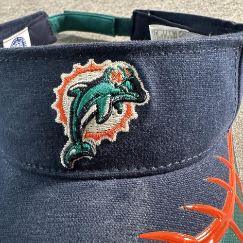 Miami Dolphins Hat Visor Strap Back Mens One Size Blue NFL Football Reebok - Picture 2 of 8