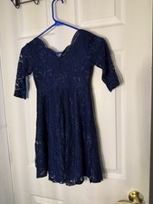 Girls Navy Blue Lace Dress Size 6 - Beautiful NWT Great Price 