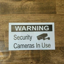 3"x5" Security Camera Warning Sign Adhesive Aluminum Home Video Surveillance