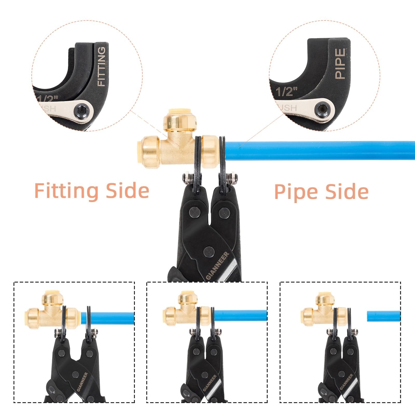 Push to Connect Removal Tool Disconnect Tongs for 1/2”, 3/4”, 1̶
