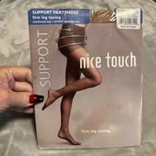 Nice Touch Support Pantyhose EF Brown Firm Leg Toning Control Top Sears