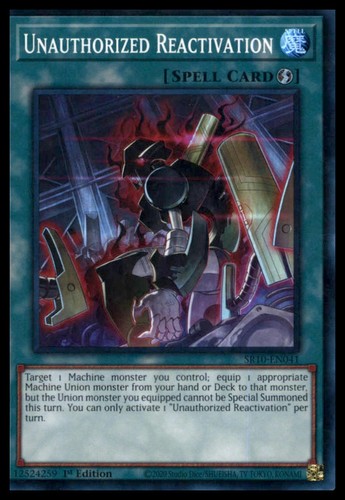 Unauthorized Reactivation SR10-EN041 YuGiOh Structure Deck: Mechanized Madness card