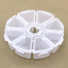 Clear circular Jewelry Box Plastic Bead Storage Container Earrings Organizer