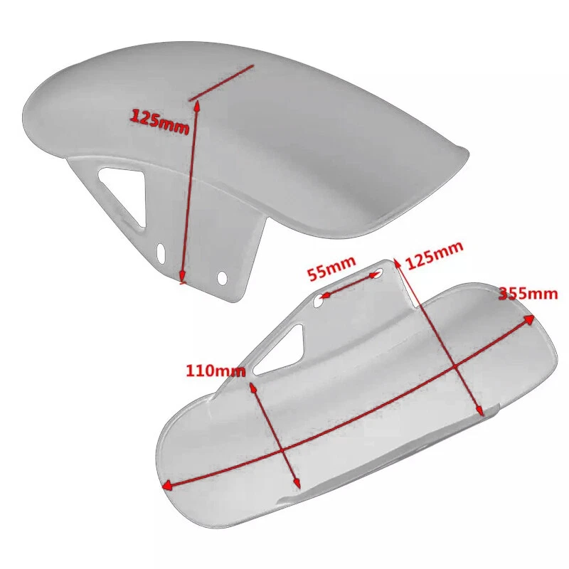 Motorcycle Front Fender Mudguard Splash Sand Guard Wheel Cover Silver For GN125 — 第 4/4 张图片