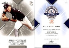 KADEN GALASON 2021 LEAF PERFECT GAME NATIONAL SHOWCASE ROOKIE CARD #225