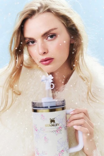 The Stanley X LoveShackFancy 💙 Rosa Beaux Blue 40 Unzen Quencher Tumbler LSF - Bild 6 von 7