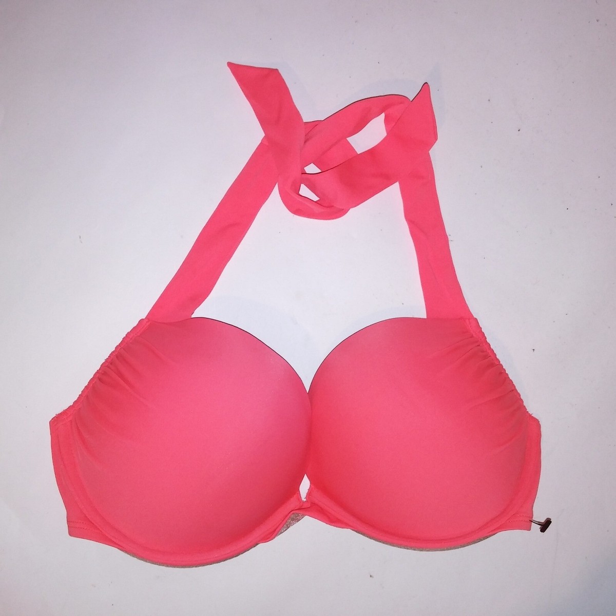 Victoria Secret Swim Bikini Top 36C Bombshell Push Up Orange Adds Cup  Sizes