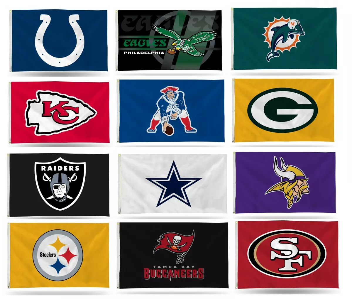 Placa Quadro Estilo Flag's Futebol Americano Times Da Nfl