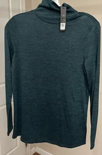 Nic + Zoe Emerald Green Mock Turtleneck XS 901