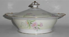 Noritake China Porcelain Mystery 1 Pink Carnation Covered Vegetable Bowl