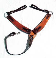 Pettorale sella americana in cuoio liscio bicolore Western Horse Breastcollars