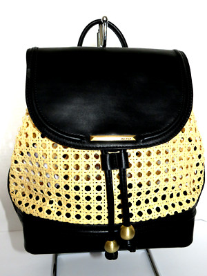 ALDO Ellinger Backpack Cut-out Straw Look Panel NEW