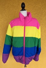 Nwt Buddylove Sz L Lisa Colorblock Rainbow Puffy Jacket