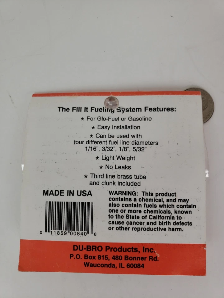Sistema de combustible Dubro Products Fill-It DUB840 Foto 3 de 3