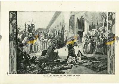 Nach dem Sieg der Mauren in Spanien, Buchillustration (Druck), um 1907