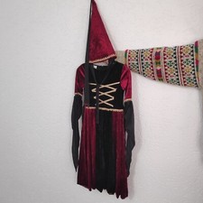 Burgfräulein Kostüm Karneval Verkleidung Kinder Gr. 128 Kinder Kostüm Samt Kleid