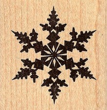 Medium Fancy Winter Snowflake, Wood Mounted Rubber Stamp JUDIKINS - New, 3073D