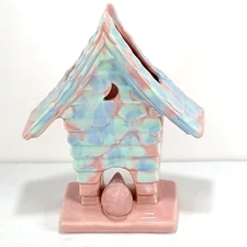Wren Bird House Planter Mauve Agate Royal Haeger One Bird 6.75 inches