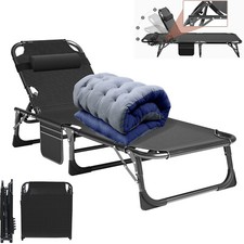 H ZT Folding Camping Cot Collapsing Bed with Pillow Use Heavy Duty Adults Kid