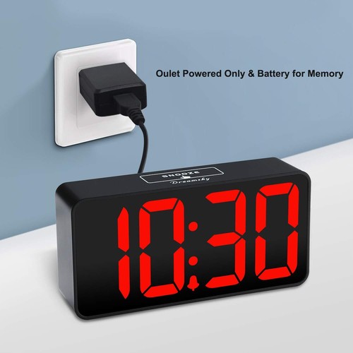 Small Digital Alarm Clock for Bedroom Large Big Numbers Display with Brightne... - Picture 2 of 7