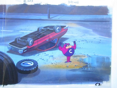 1966 IMPOSSIBLES COIL MAN HANNA-BARBERA ORIGINAL PRODUCTION drawing CEL - Picture 2 of 4