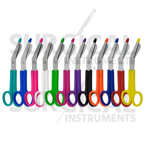 100 Pcs Lightweight Bandage Scissor 5.5" Paramedic Set of 12 Different Colors - Picture 3 of 7