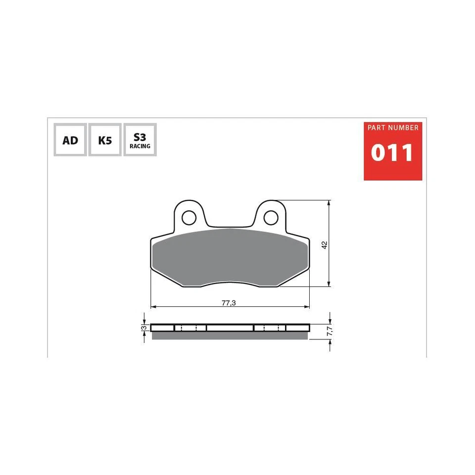 Pastillas de freno UM (United Motors) V2C650S / V2S250R / V2S650/R '06-08 GOLDfren Foto 2 de 3