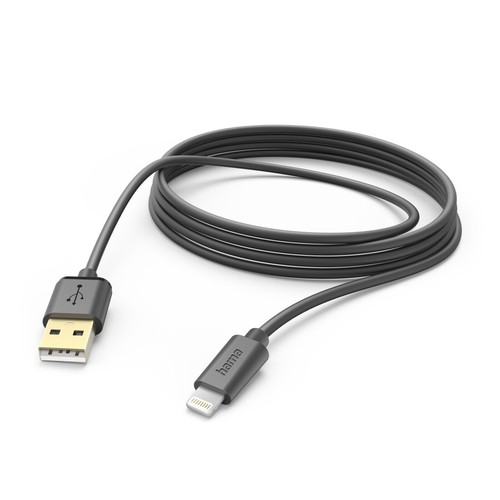 Usb-A Charging Cable - Lightning, 3 m, Black