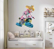 Peach Super Mario Bros Kart Wall Decal Removable Sticker Kids Home Decor Art SMR