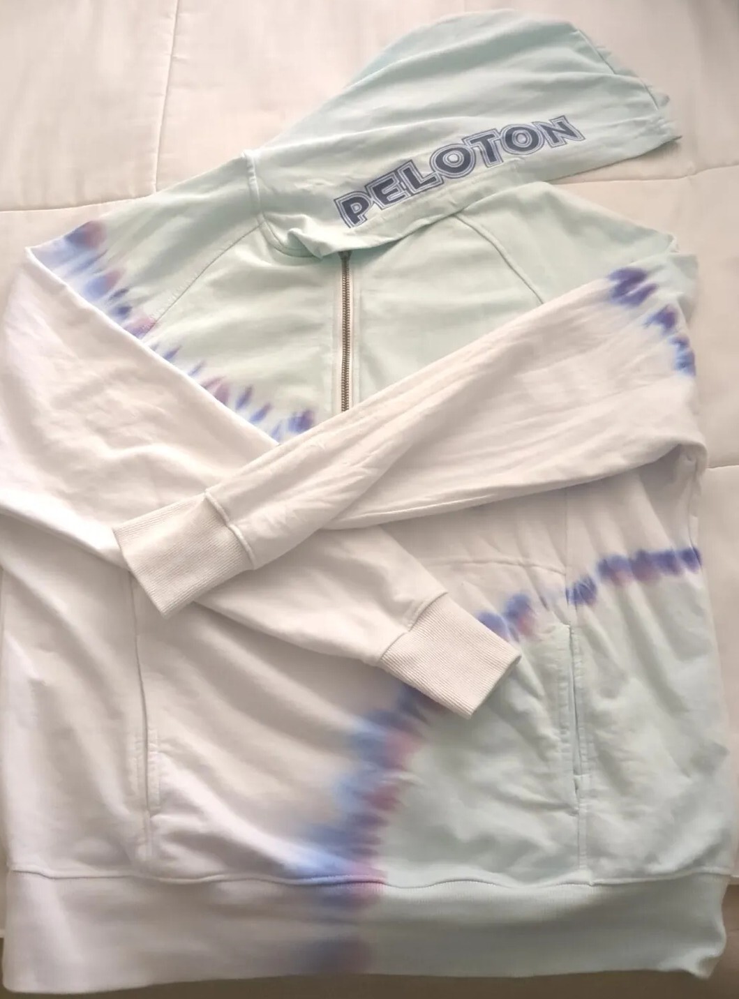 Peloton Womens Colorful Tie Dye 1/4 Zip Hoodie Lightweight Sweatshirt  Medium