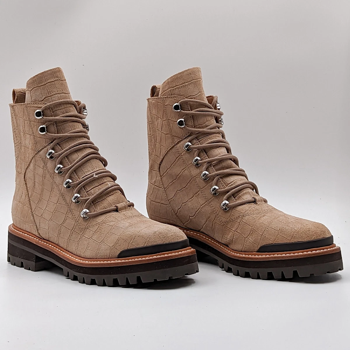 Croc print lace up boots clearance