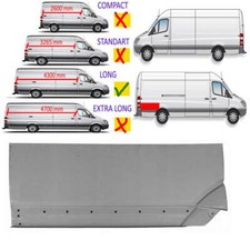 906 Mercedes Sprinter 06- VW Crafter 05- Hinten Kotfl&uuml;gel Blech Au&szlig;en L3 &ndash;Rechts