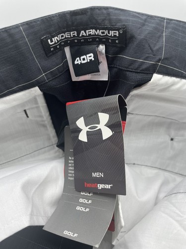 Under Armour Mens Heat Gear Golf Shorts Black Plaid 9” Inseam Sz 40 Athletic NWT - Picture 11 of 13