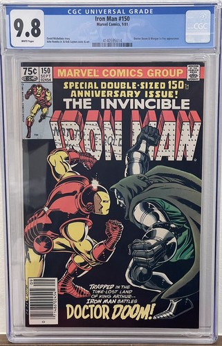 Iron Man #150 Doctor Doom Battle Cover Newsstand Variant White Pgs 1981 CGC 9.8