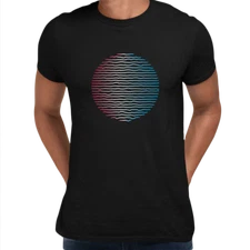 Futuristic Circular Wave Gradient Sphere Liquid 3D Defect Unisex Male T-shirt