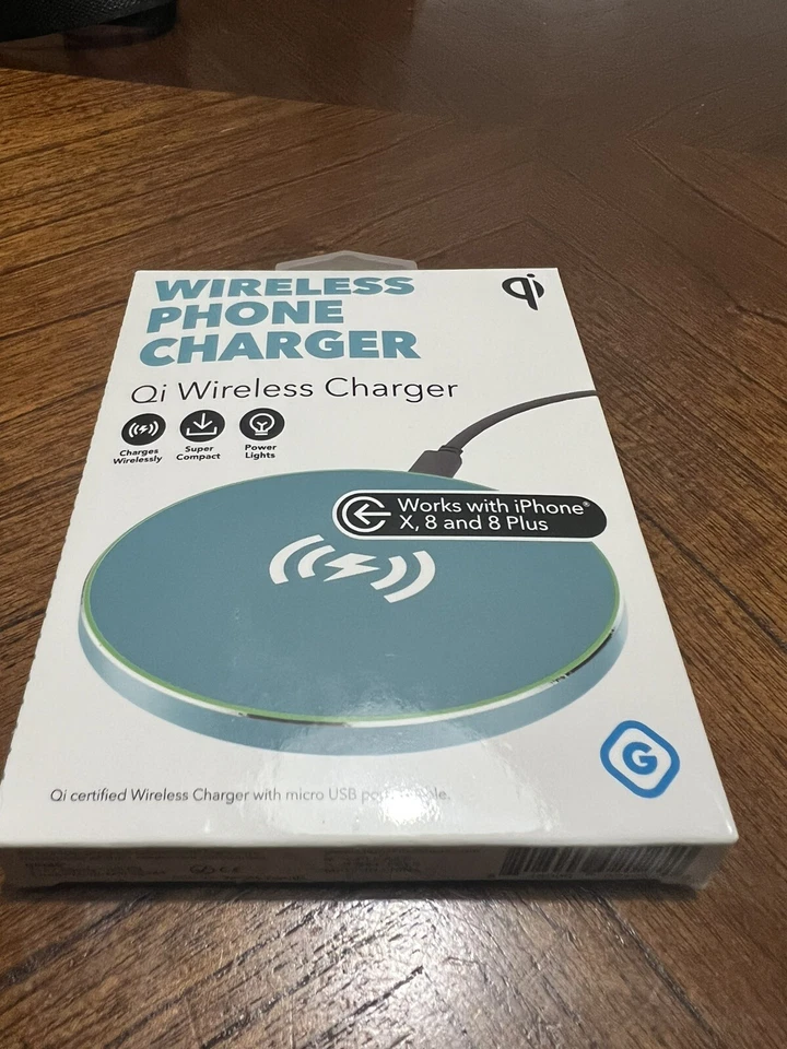 全新 Gems Qi 无线手机充电器 蓝色 适用于 iPhone X 和三星 S7,S8 — 第 2/3 张图片