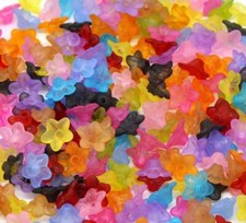 60 Transparent Frosted Acrylic Bead Caps Random Mix 10 x 4 mm US Seller 942