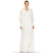 Zimmermann Women's Nwt Wonderland Lace Trench Coat Ivory - Size 10