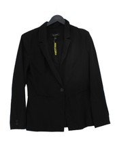 Halogen Women's Blazer Uk 6 Black Polyester With Spandex, Viscose Overcoat
