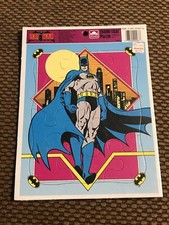 Vintage 1989 Batman Puzzle Frame Tray DC Comics Golden 12 Piece Puzzle NEW