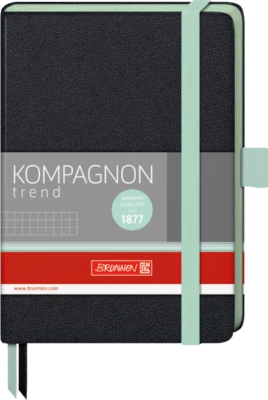 BRUNNEN (BAIER & SCHNEIDER) Brunnen Notizbuch Tagebuch KOMPAGNON trend 9,5x12,8 ca A6 kariert grün 105571857