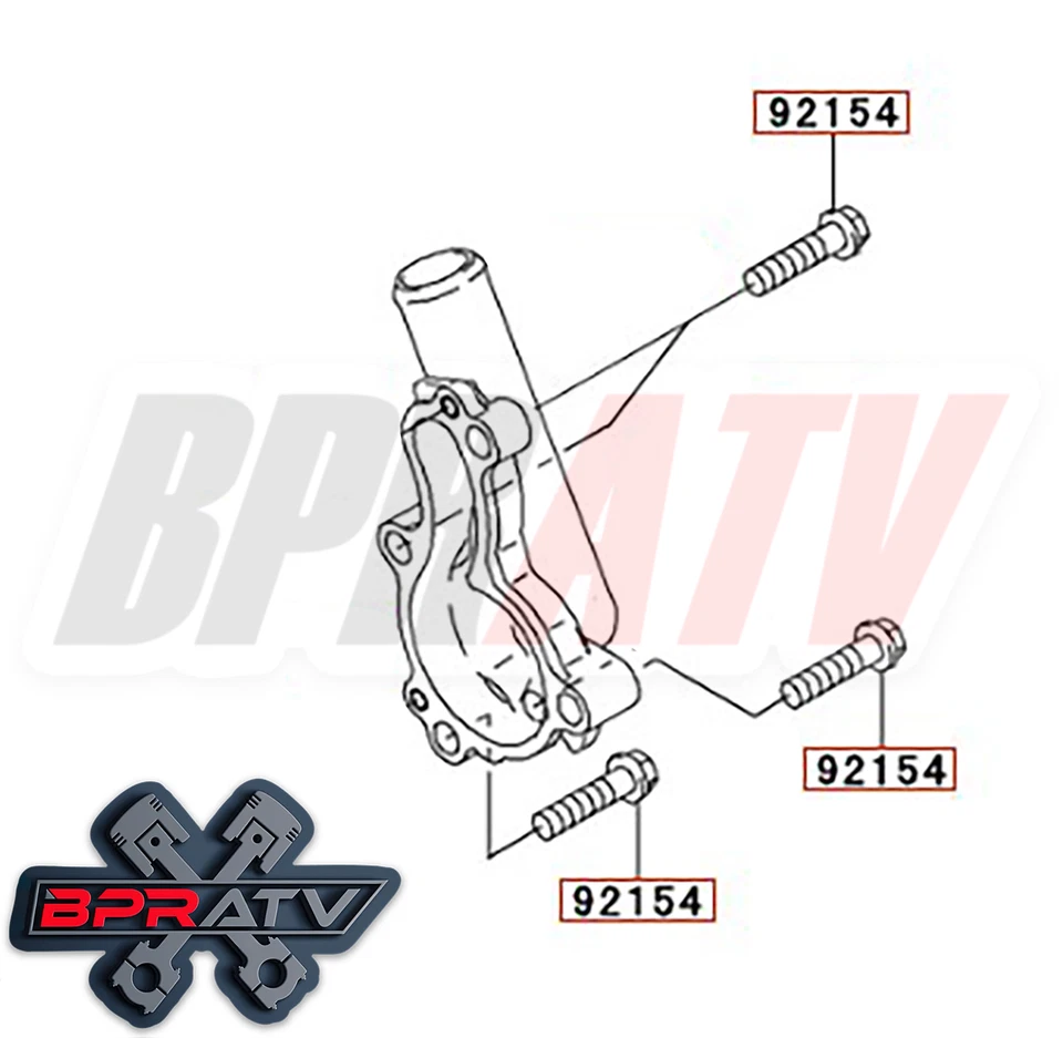 BPRATV Kawasaki KX65 80 KX 85 100 112 25 250 500 Garra Titanio Bomba de Agua Pernos Foto 3 de 3