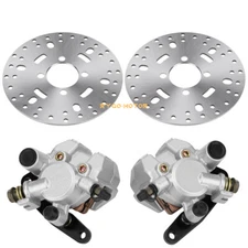 Front Brake Calipers & Disc Rotors for Yamaha Wolverine 350 YFM350FX 1995-2005