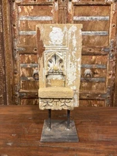 Antique 19th Century Indian Sandstone Shrine – Hand-Carved Hindu Temple Artifact