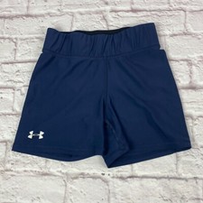 Under Armour Kids Athletic Shorts Size M Heat Gear Compression Logo Shorty
